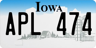 IA license plate APL474