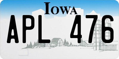 IA license plate APL476