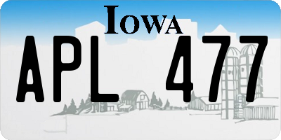 IA license plate APL477