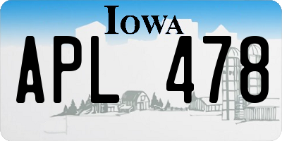 IA license plate APL478