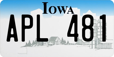 IA license plate APL481