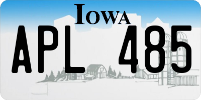 IA license plate APL485