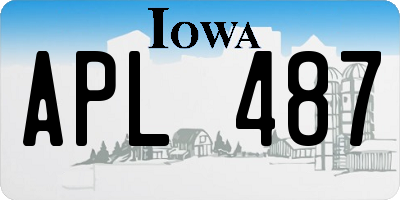 IA license plate APL487