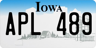 IA license plate APL489