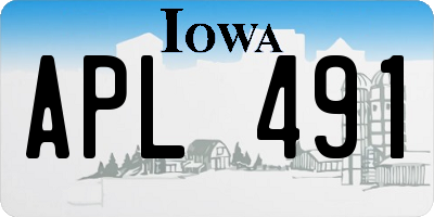 IA license plate APL491