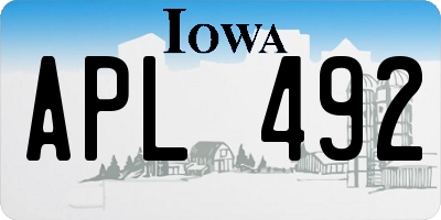 IA license plate APL492