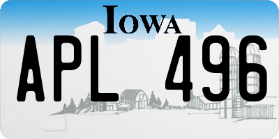 IA license plate APL496