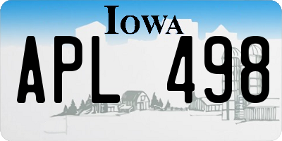 IA license plate APL498