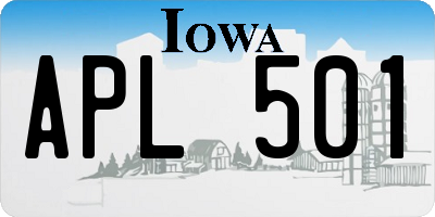 IA license plate APL501