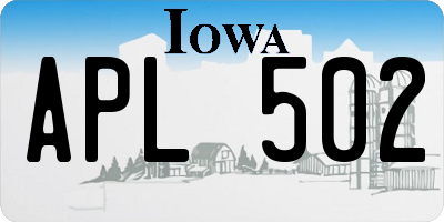 IA license plate APL502
