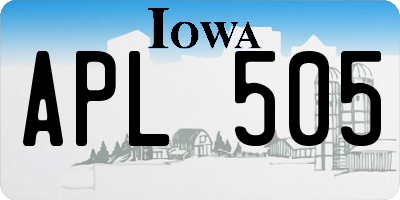 IA license plate APL505