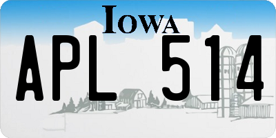 IA license plate APL514