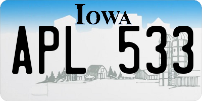 IA license plate APL533