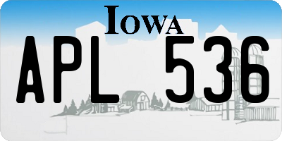 IA license plate APL536
