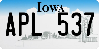 IA license plate APL537