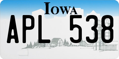 IA license plate APL538