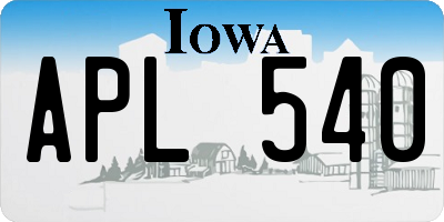 IA license plate APL540