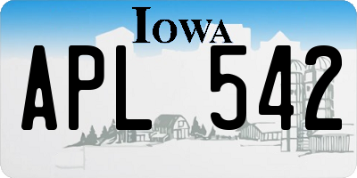IA license plate APL542
