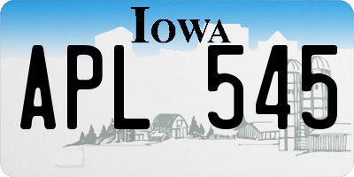 IA license plate APL545