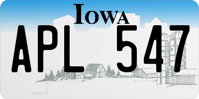 IA license plate APL547