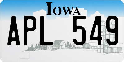IA license plate APL549