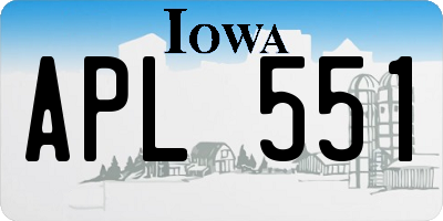 IA license plate APL551