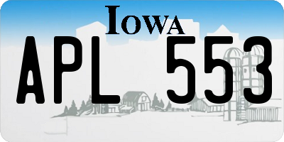 IA license plate APL553
