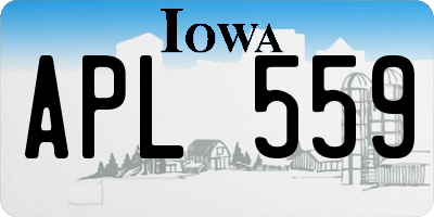 IA license plate APL559
