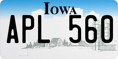 IA license plate APL560