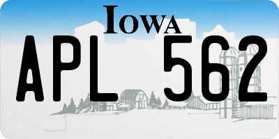 IA license plate APL562