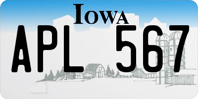 IA license plate APL567