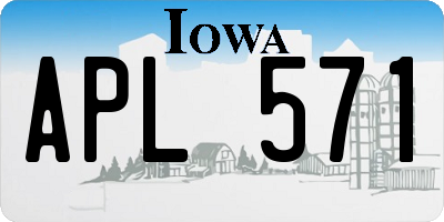 IA license plate APL571
