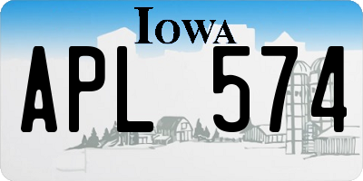 IA license plate APL574