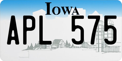 IA license plate APL575