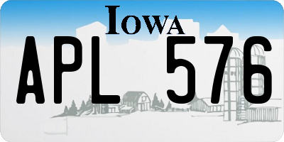 IA license plate APL576