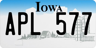 IA license plate APL577