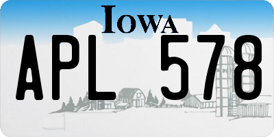 IA license plate APL578