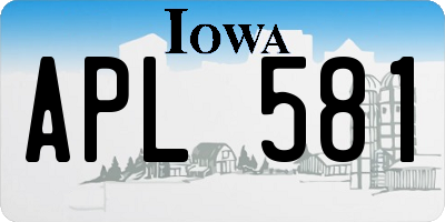 IA license plate APL581