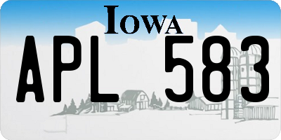IA license plate APL583