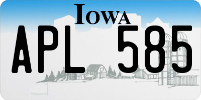IA license plate APL585