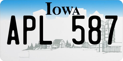 IA license plate APL587