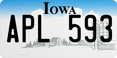 IA license plate APL593