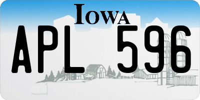 IA license plate APL596