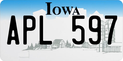 IA license plate APL597