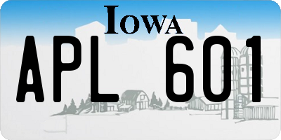 IA license plate APL601