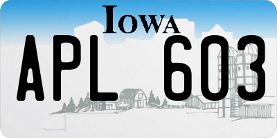 IA license plate APL603