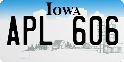 IA license plate APL606