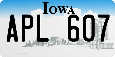 IA license plate APL607