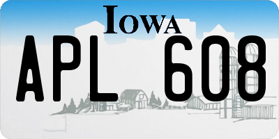 IA license plate APL608