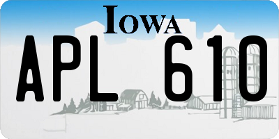 IA license plate APL610